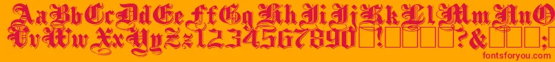 ShadowedBlackWide Font – Red Fonts on Orange Background