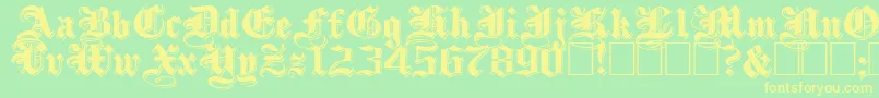 ShadowedBlackWide Font – Yellow Fonts on Green Background