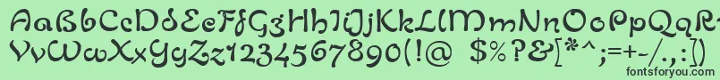 フォントLinotypeZurpreisSemiBold – 緑の背景に黒い文字