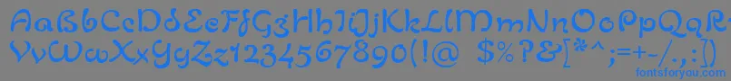 フォントLinotypeZurpreisSemiBold – 灰色の背景に青い文字