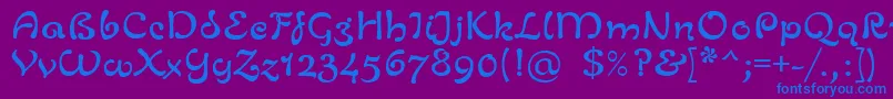 LinotypeZurpreisSemiBold Font – Blue Fonts on Purple Background