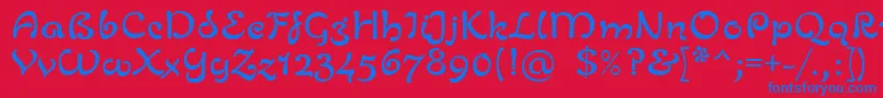 LinotypeZurpreisSemiBold Font – Blue Fonts on Red Background