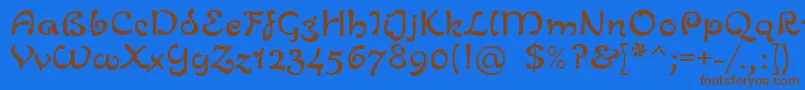 LinotypeZurpreisSemiBold-fontti – ruskeat fontit sinisellä taustalla