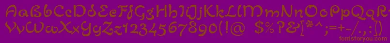 LinotypeZurpreisSemiBold Font – Brown Fonts on Purple Background