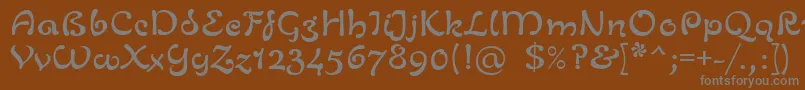 LinotypeZurpreisSemiBold-fontti – harmaat kirjasimet ruskealla taustalla