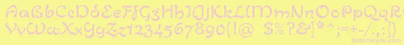 LinotypeZurpreisSemiBold Font – Pink Fonts on Yellow Background