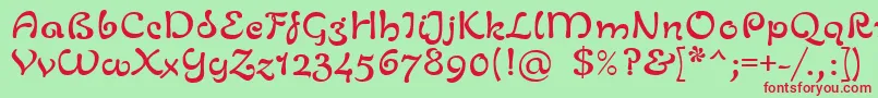 フォントLinotypeZurpreisSemiBold – 赤い文字の緑の背景