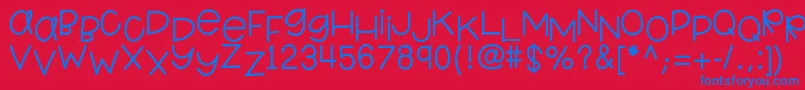 フォントHellokindergarten – 赤い背景に青い文字