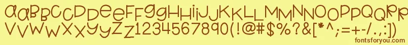 Hellokindergarten Font – Brown Fonts on Yellow Background