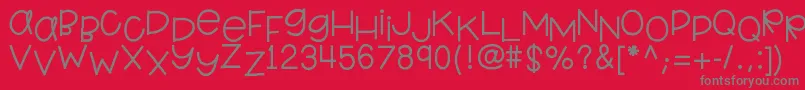 フォントHellokindergarten – 赤い背景に灰色の文字