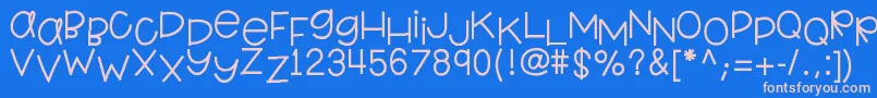 Hellokindergarten Font – Pink Fonts on Blue Background