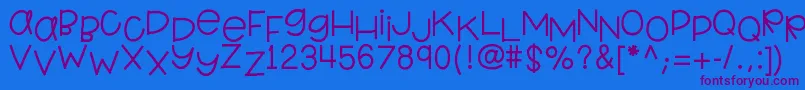 Hellokindergarten Font – Purple Fonts on Blue Background