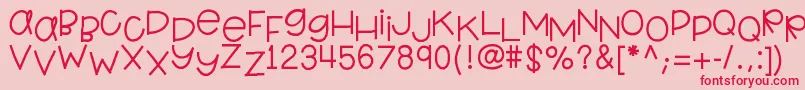 Hellokindergarten Font – Red Fonts on Pink Background
