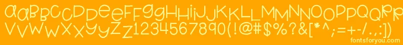 Hellokindergarten Font – Yellow Fonts on Orange Background