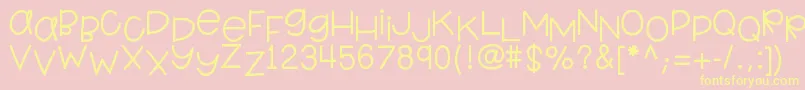 Hellokindergarten Font – Yellow Fonts on Pink Background