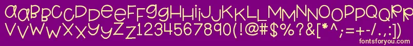 Hellokindergarten Font – Yellow Fonts on Purple Background