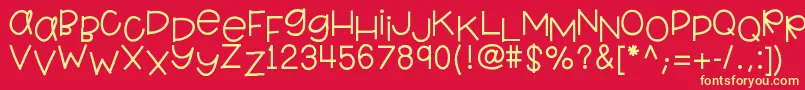 Hellokindergarten Font – Yellow Fonts on Red Background