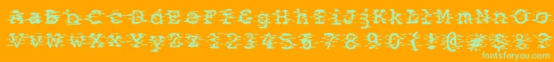 Fonte Static2 – fontes verdes em um fundo laranja
