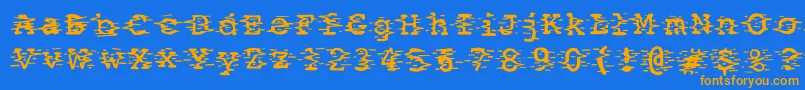 Шрифт Static2 – оранжевые шрифты на синем фоне