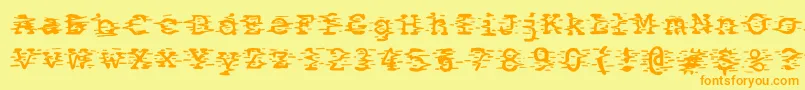 Static2 Font – Orange Fonts on Yellow Background