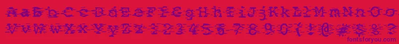 Static2 Font – Purple Fonts on Red Background