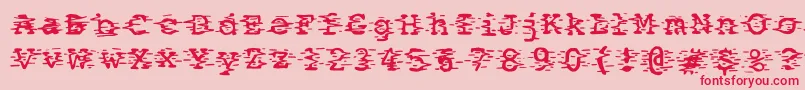 Static2 Font – Red Fonts on Pink Background