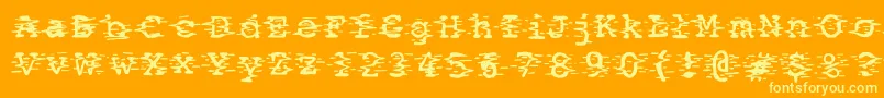 Static2 Font – Yellow Fonts on Orange Background