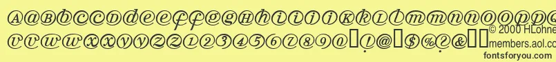 Arrobatherapy Font – Black Fonts on Yellow Background