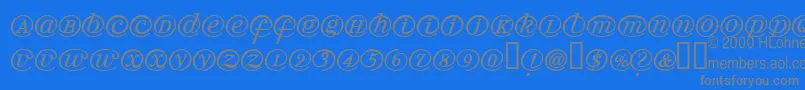 Arrobatherapy-Schriftart – Graue Schriften auf blauem Hintergrund