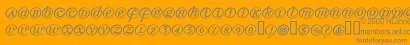 Arrobatherapy-Schriftart – Graue Schriften auf orangefarbenem Hintergrund