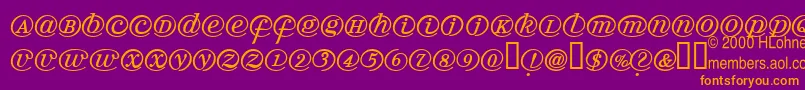 Arrobatherapy Font – Orange Fonts on Purple Background