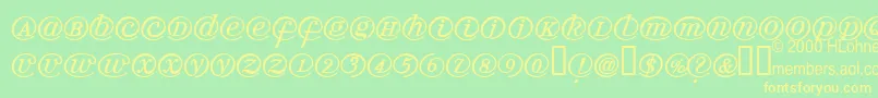 Arrobatherapy Font – Yellow Fonts on Green Background