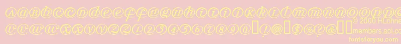 Arrobatherapy-Schriftart – Gelbe Schriften auf rosa Hintergrund