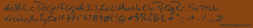 Fonte TexRegular – fontes pretas em um fundo marrom