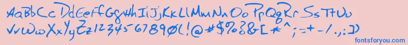 TexRegular Font – Blue Fonts on Pink Background