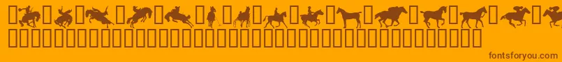 Yeehaw-Schriftart – Braune Schriften auf orangefarbenem Hintergrund
