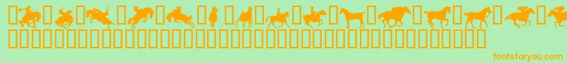 Yeehaw-Schriftart – Orangefarbene Schriften auf grünem Hintergrund