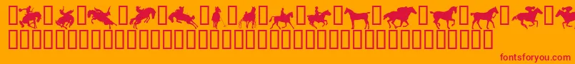 Yeehaw-Schriftart – Rote Schriften auf orangefarbenem Hintergrund