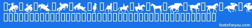 フォントYeehaw – 青い背景に白い文字
