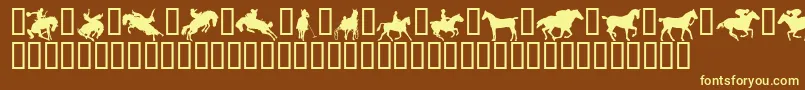 Yeehaw Font – Yellow Fonts on Brown Background