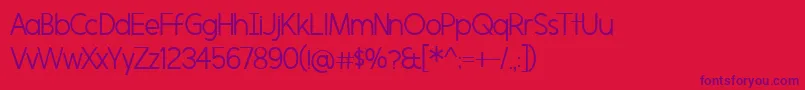 フォントMorningtypeLight – 赤い背景に紫のフォント