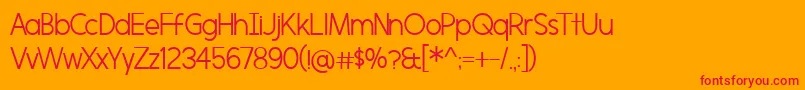フォントMorningtypeLight – オレンジの背景に赤い文字