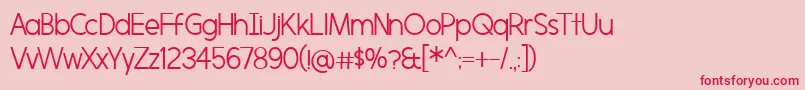 フォントMorningtypeLight – ピンクの背景に赤い文字