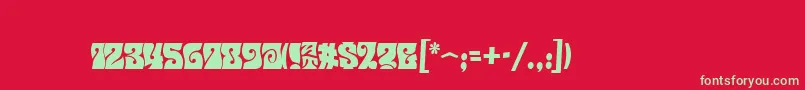 フォントMusetta – 赤い背景に緑の文字