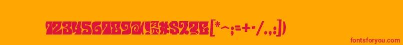 Musetta Font – Red Fonts on Orange Background