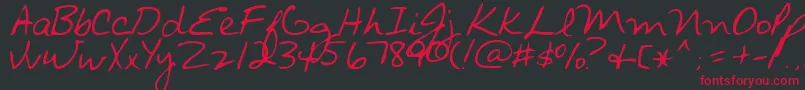 AvantQue...Mf Font – Red Fonts on Black Background