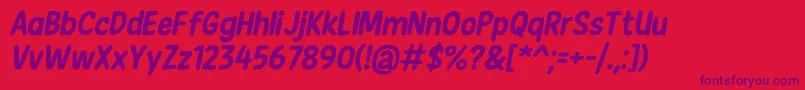 NewEraCasualBoldItalic Font – Purple Fonts on Red Background