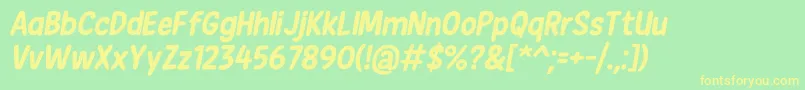 NewEraCasualBoldItalic Font – Yellow Fonts on Green Background