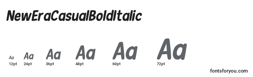 NewEraCasualBoldItalic Font Sizes