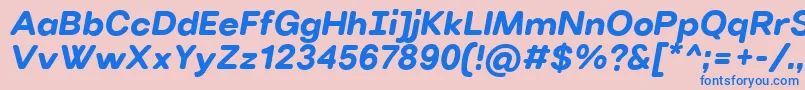 VillerayroundedBolditalic Font – Blue Fonts on Pink Background